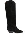Isabel Marant Denvee Suede Leather Boots In Black