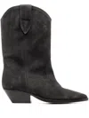 Isabel Marant Ankle Boots In Luxurious Calf Velvet Leather With Sleek Design And Quality Finish In Black