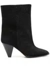 Isabel Marant Rouxa Suede Ankle Booties In Black