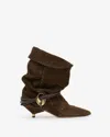 Isabel Marant Edrika Suede Harness Slouchy Booties In Bronze