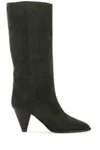 Isabel Marant Riria Suede Knee-high Boots In Green