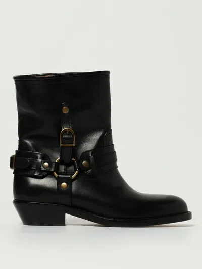 ISABEL MARANT FLAT ANKLE BOOTS ISABEL MARANT WOMAN COLOR BLACK,H20116002