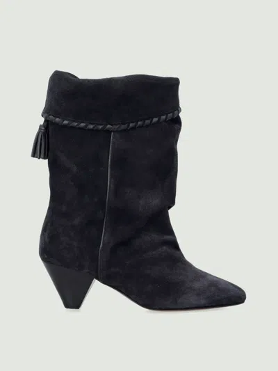 ISABEL MARANT FLAT ANKLE BOOTS ISABEL MARANT WOMAN COLOR BLACK,H19016002