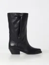 Isabel Marant 'ademe' Black Biker Boots With Buttons In Schwarz