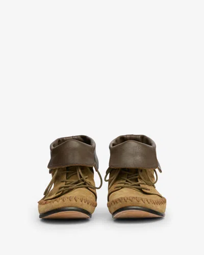 Isabel Marant Varny Braided Lace-up Ankle Boots In Brown