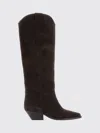 Isabel Marant Chocolate Denvee Gz Pointed-toe Cuban Heel Suede Boots In Brown