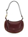 Isabel Marant Oskan Moon Studded Leather Shoulder Bag In Red