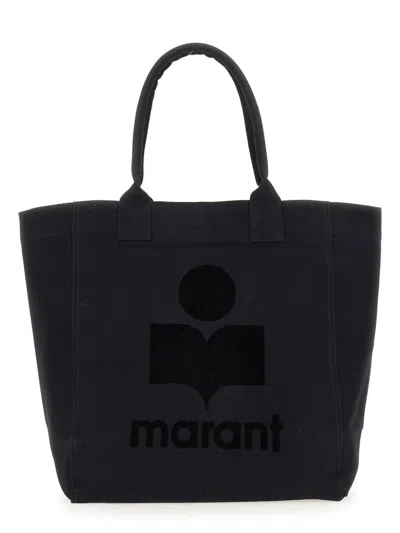 Isabel Marant Black Yenky Logo-print Tote Bag In Blackwhite