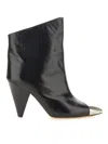 Isabel Marant Embellished Leather Ankle Boots In Black