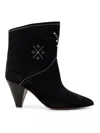 Isabel Marant Loline Suede Ankle Boots With Micro Studs