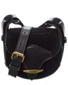 Isabel Marant Botsy Mini Suede & Leather Shoulder Bag In Black