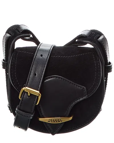 Isabel Marant Botsy Mini Suede & Leather Shoulder Bag In Black