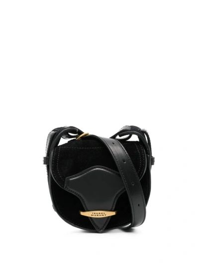 Isabel Marant Botsy Mini Velvet Crossbody Bag In Black