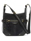 Isabel Marant Sierra Studded Leather-trimmed Suede Shoulder Bag In Schwarz