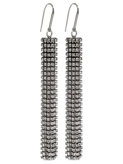 Isabel Marant Dangling Rhinestone Drop Earrings In Silver