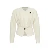 Isabel Marant Suna Asymmetrical Virgin Wool Blend Jacket In Neutrals