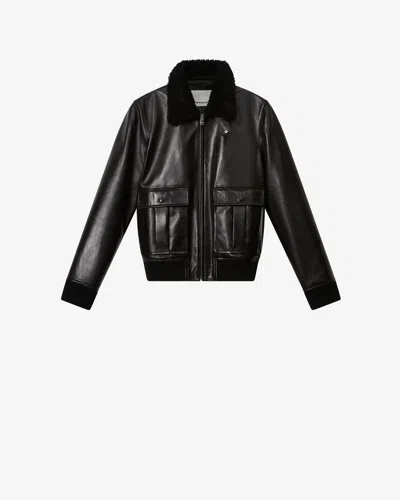 Isabel Marant Bowy Leather Jacket In Black
