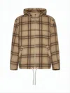 Isabel Marant Checked Hooded Drawstring-trim Jacket In Brown