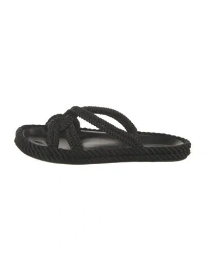 Pre-owned Isabel Marant Braided Accents Slides In Black