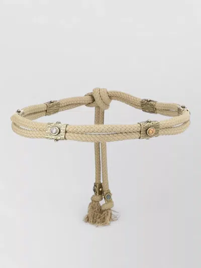 Isabel Marant Braided Belt Tassel Ends Decorative Pattern In Red