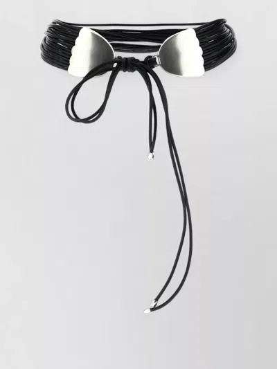 Isabel Marant Brandy Belt Adjustable Knot Metallic Strands In Black