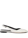 Isabel Marant Branee Studded Leather Slingback Flats In 白色