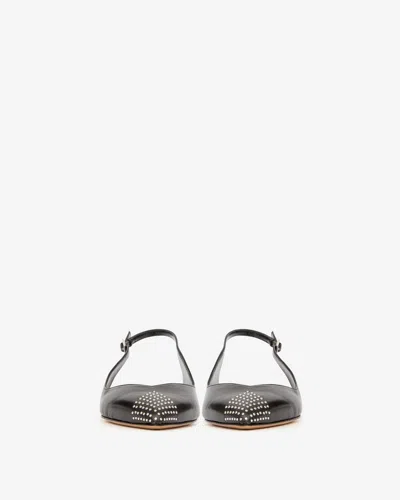 Isabel Marant Branee Leather Slingback Ballet Flat In Black