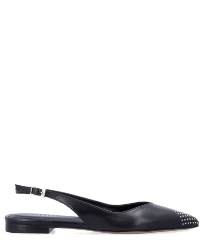 Isabel Marant Branee Leather Slingback Ballet Flat In Black