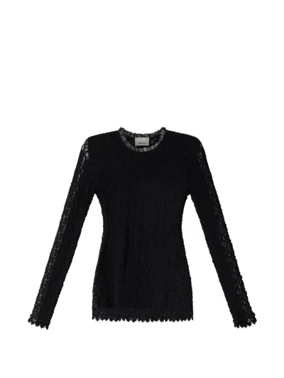 Isabel Marant Brany Stretch-lace Top In Black