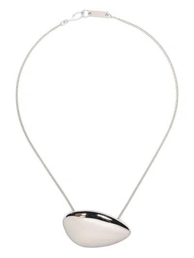 Isabel Marant Brass Chain Pendant Necklace In Silver