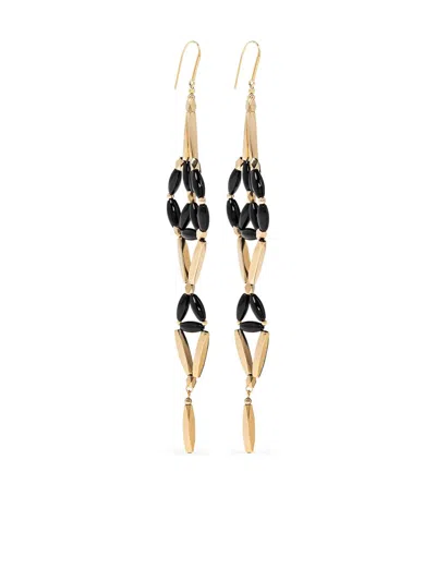 Isabel Marant Geometric Pattern Earrings In Black