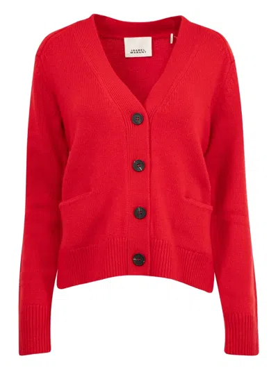 Isabel Marant Brat Buttoned Cardigan In Red