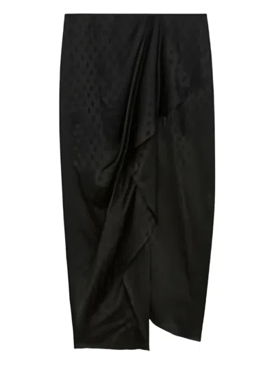 Isabel Marant Polka Dot Pattern Midi Skirt In Black