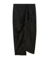 Isabel Marant Draped Polka-dot Mesh-jacquard Midi Skirt In Black