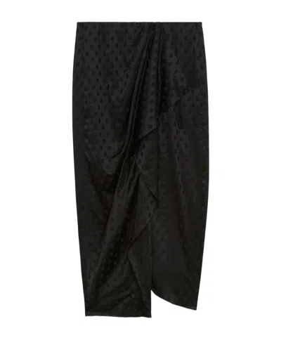 ISABEL MARANT ISABEL MARANT ASYMMETRICAL HEM DRAPED SKIRT