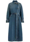 Isabel Marant Brekka Cotton Denim Trench Coat In Blue