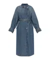 Isabel Marant Brekka Cotton Denim Trench Coat In Blue