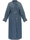 Isabel Marant Brekka Cotton Denim Trench Coat In Blue