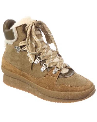 Isabel Marant Brendta Shearling Hiking Boot In Green