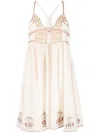 Isabel Marant Bretty Cutout Embroidered Cotton-blend Mini Dress In Neutrals
