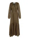 Isabel Marant Briane Khaki Viscose Dress In Green