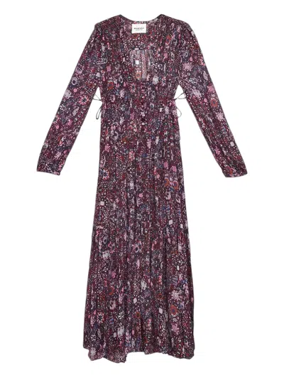 Isabel Marant Briane Printed Long-sleeve Maxi Dress In Multi