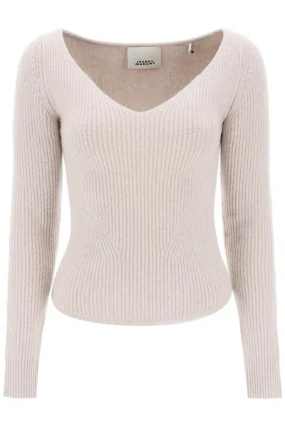 Isabel Marant Bricelia Merino Wool And Cashmere Sweater In Neutral