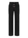 Isabel Marant Brinley Cotton Denim Jeans W/buckles In Black