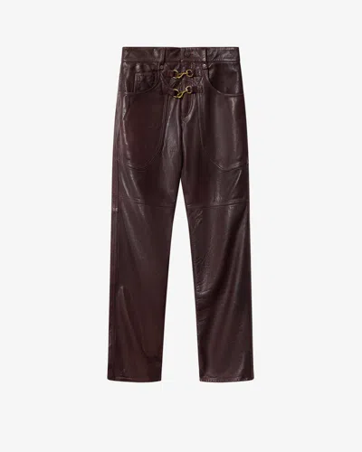 Isabel Marant Brinley Pants In Dark Burgundy
