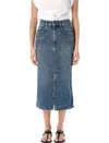 Isabel Marant Blue Tilauria Midi Denim Skirt In Blue