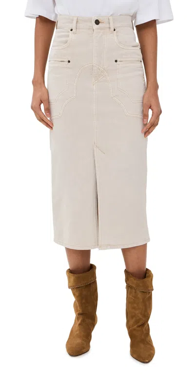 Isabel Marant White Britt Skirt In Neutrals