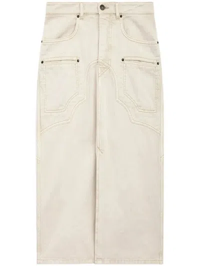 ISABEL MARANT ISABEL MARANT BRITT STITCHED DENIM MIDI SKIRT CLOTHING