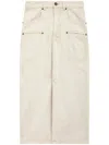 Isabel Marant Britt Denim Midi Skirt In Nude & Neutrals