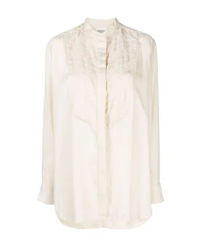Isabel Marant Britten Embroidered-detail Shirt In White